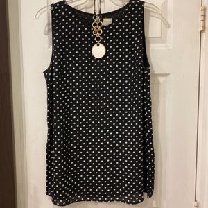 Chico’s  polka dot Tunic top Necklace not included.